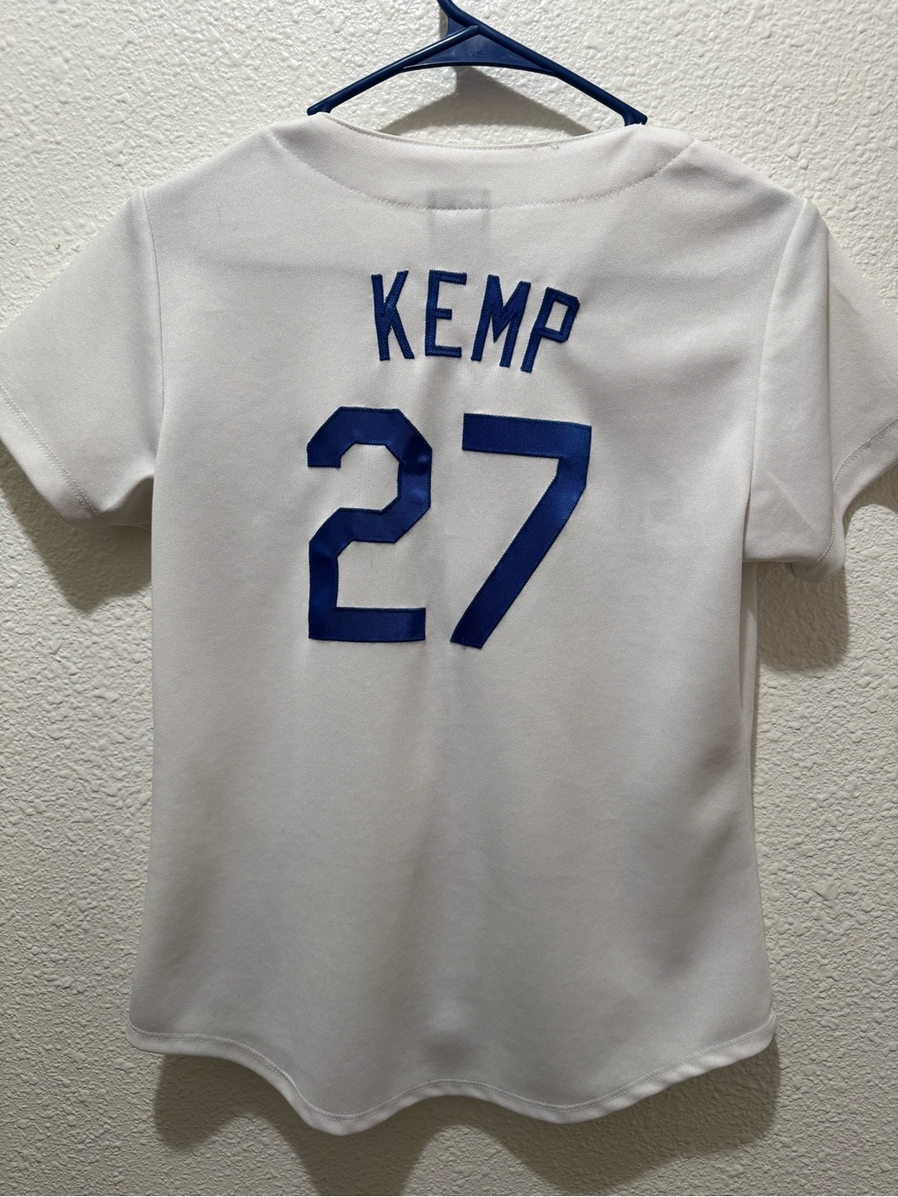 Matt Kemp Dodgers Button-Front Jersey with Blue Script - Picture 3 of 6